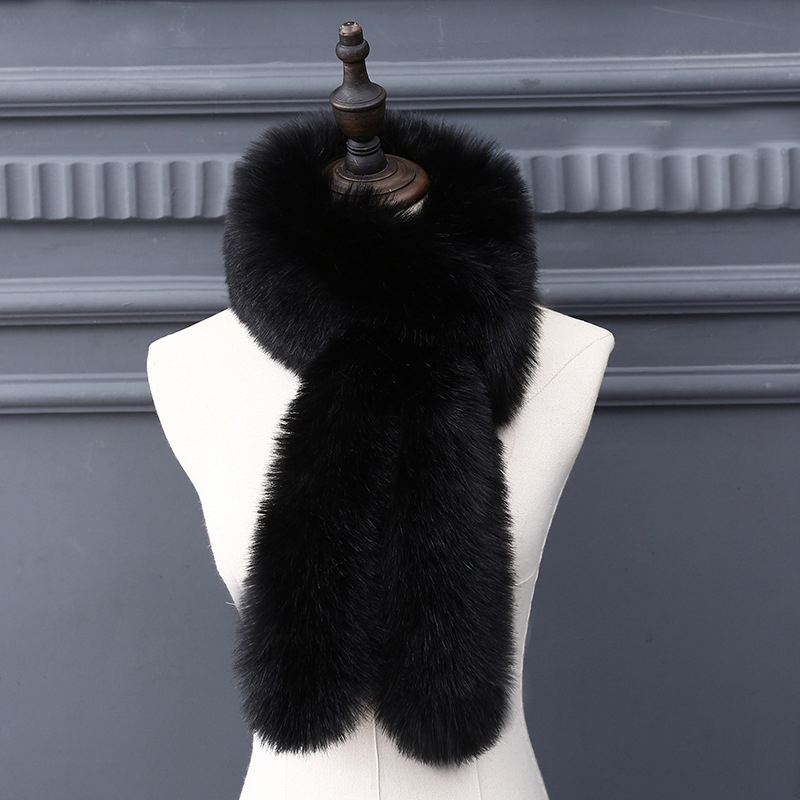 Écharpe en fourrure d'hiver pour femmes, écharpe en peluche moelleuse, couleur unie, foulard épais pour l'extérieur, étole