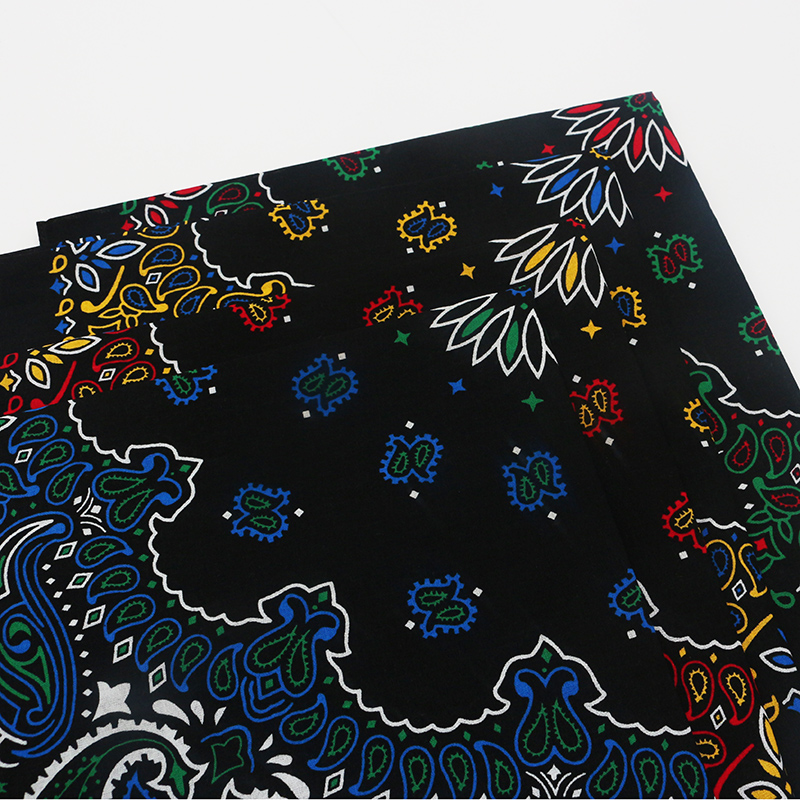 Écharpe carrée en coton Paisley coloré foncé pour hommes, bandeau Hip-hop pour femmes, bandeau pour cheveux, Bandana, masque de moto