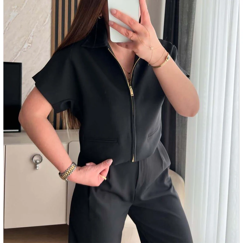 MUJER Veste courte femme manches courtes vestes universitaire pour femme été fermeture éclair nouveau en manteaux et vestes vêtements d'extérieur de vacances