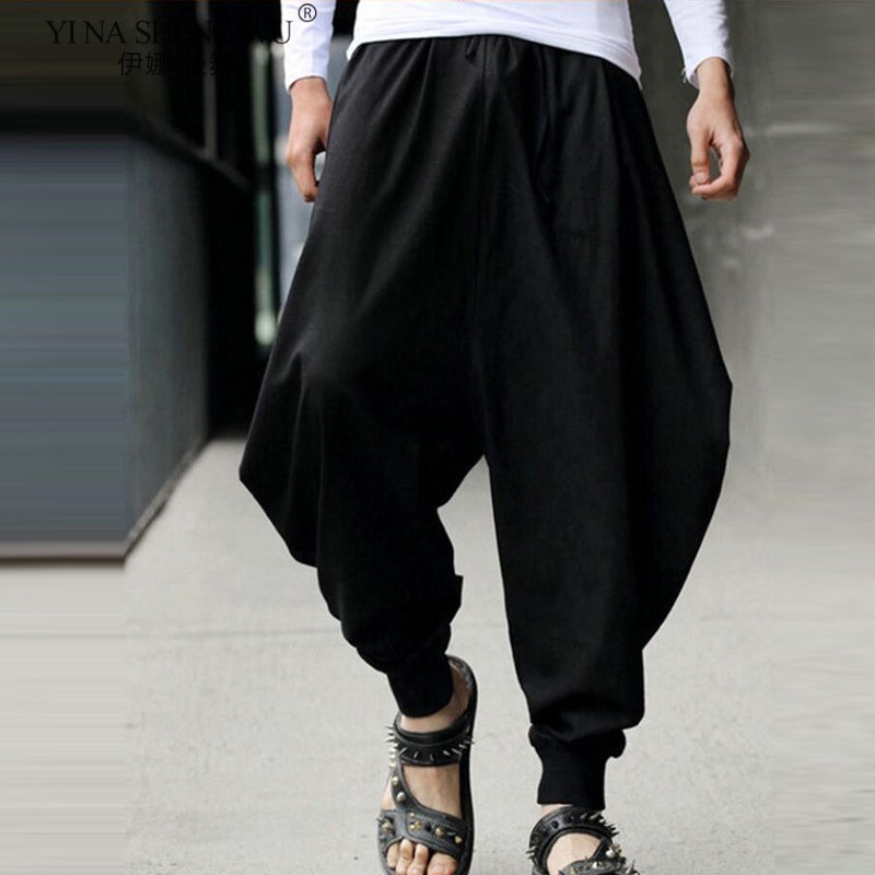 Hariamfjadt-Vêtements traditionnels chinois décontractés pour hommes, Costume de samouraï Hakama, Hip Hop, Rock, Nouvelle mode