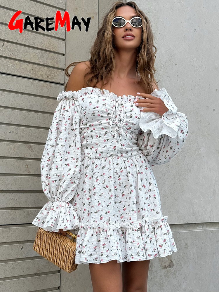 Robe en mousseline pour femmes avec manches longues, robes d'été élégantes blanches, robe de plage en coton, belle robe courte sexy pour femmes