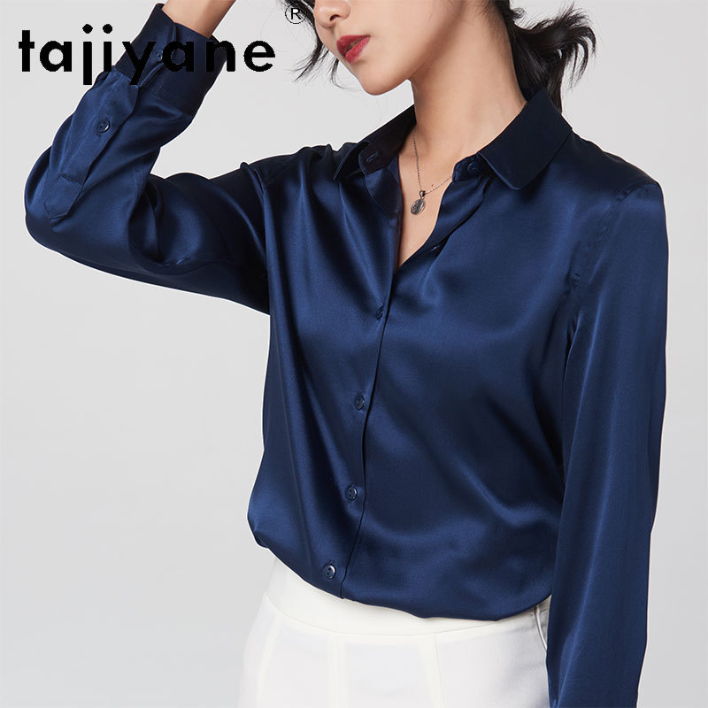 TAJIYANE 93% chemisier en soie de mûrier élégant tenue de bureau femme chemise 16 couleurs à manches longues été hauts 2025 femmes vêtements Блузка