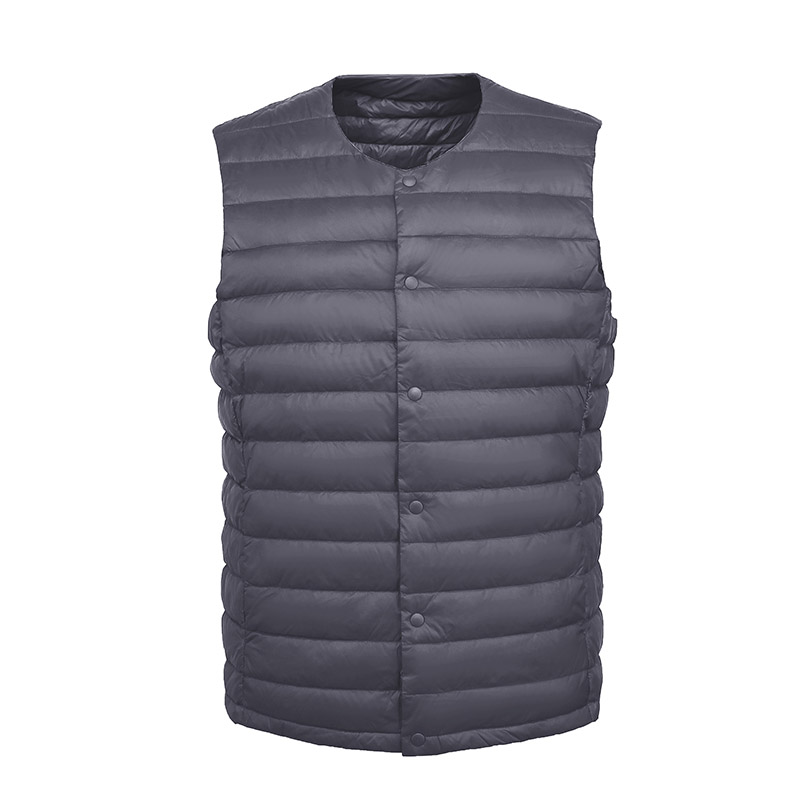Gilet en duvet blanc pour homme, vêtement Ultra léger, manteau Portable sans manches, col rond, doublure chaude, hiver 90%