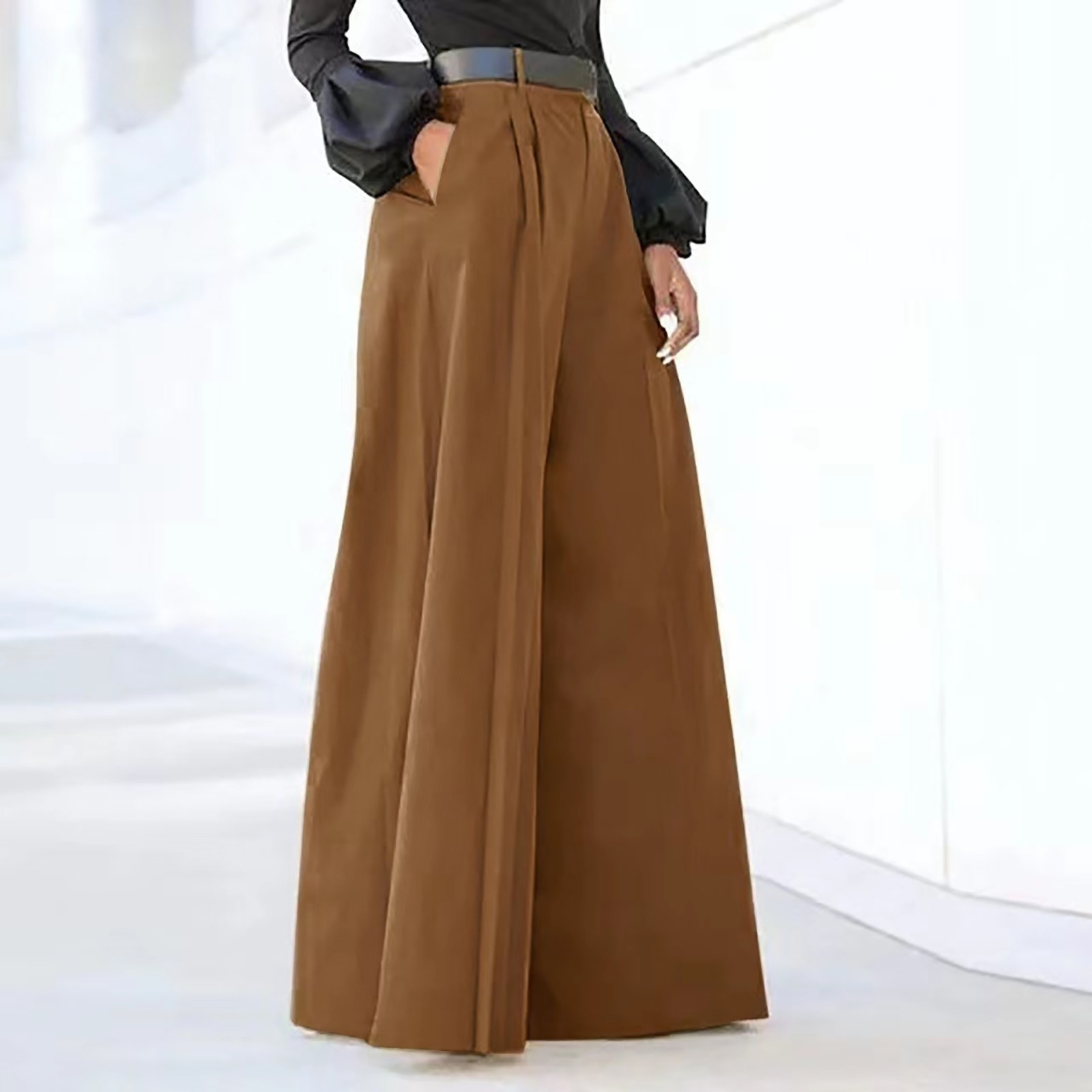Pantalons pour femmes pantalons Palazzo été imprimé recadrée coton lin confortable Baggy pantalon avec Simple pantalon décontracté Streetwear