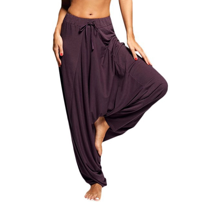 Pantalon ballon Hiphelicopter pour femme, pantalon sarouel, jambe large, taille élastique, monochromatique, mode décontractée, nouveau