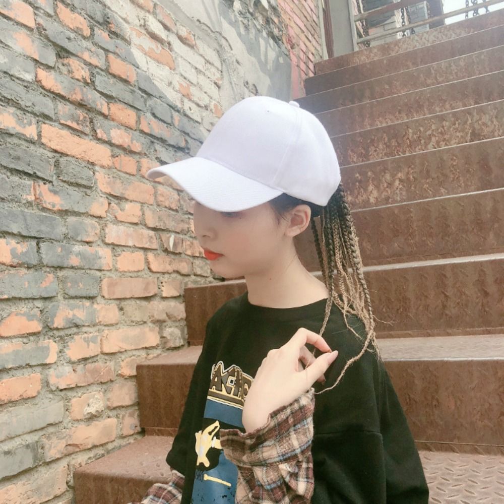 Casquette de baseball avec perruque intégrée, style Hip Hop, visière, pour usage quotidien, avec dreadlocks et cheveux tressés effet décoiffé, 35 cm, protection solaire, été, unisexe