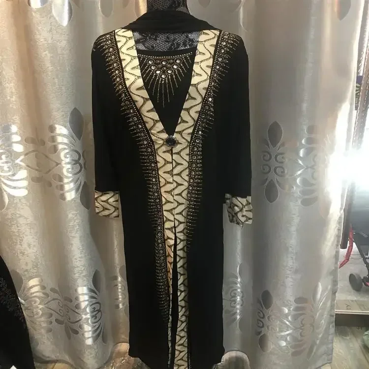 Abaya islamique caftan dubaï arabe musulman Hijab Robe Caftan Marocain Eid Robe Ramadan Elbise Robe Femme strass robes