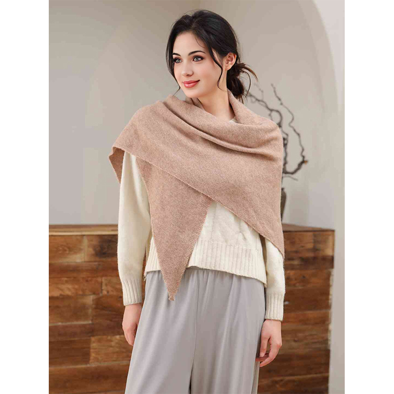 Écharpe triangulaire d'automne et d'hiver, nouveau foulard pour femmes, châle triangulaire en laine mélangée, épaissi et tricoté pour épaules chaudes.