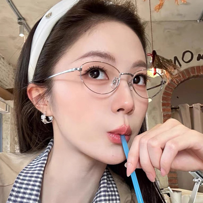 Lunettes ovales à bords dorés en métal, pour personnes âgées et d'âge moyen, Anti-lumière bleue, à la mode, 9218