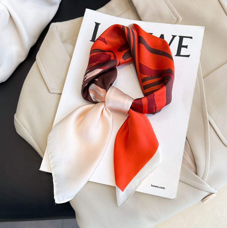 Foulards carrés en soie simples pour femmes, 70cm, Bandana en Satin imprimé, bandeau pour cheveux, châle, foulard, Hijab, cadeau de fête, nouvelle collection