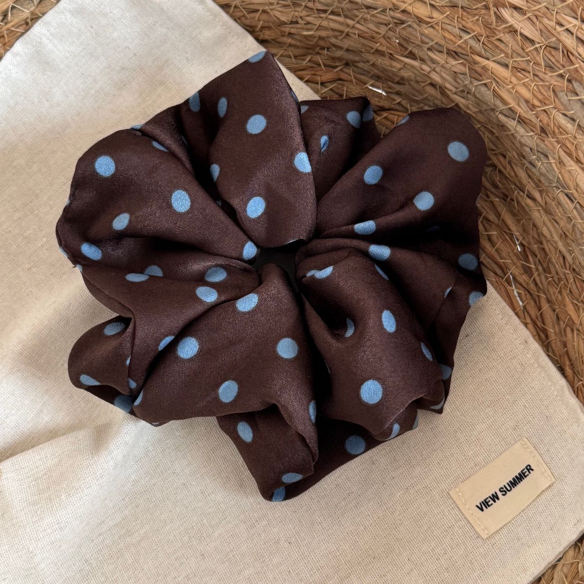 Élastiques à cheveux vintage à pois en satin, design simple, chouchous rétro, accessoires capillaires classiques pour femmes