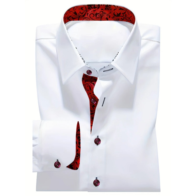 FGKKS hommes chemise blanche mode tout nouveau Patchwork à manches longues intelligent décontracté élastique quatre saisons homme chemise d'affaires