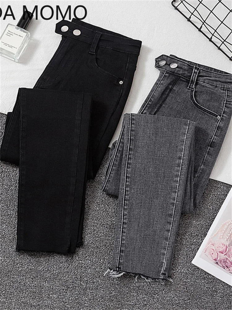 Jeans femme Denim pantalon noir femmes jean femme Donna Stretch bas Feminino pantalon slim pour femmes pantalon