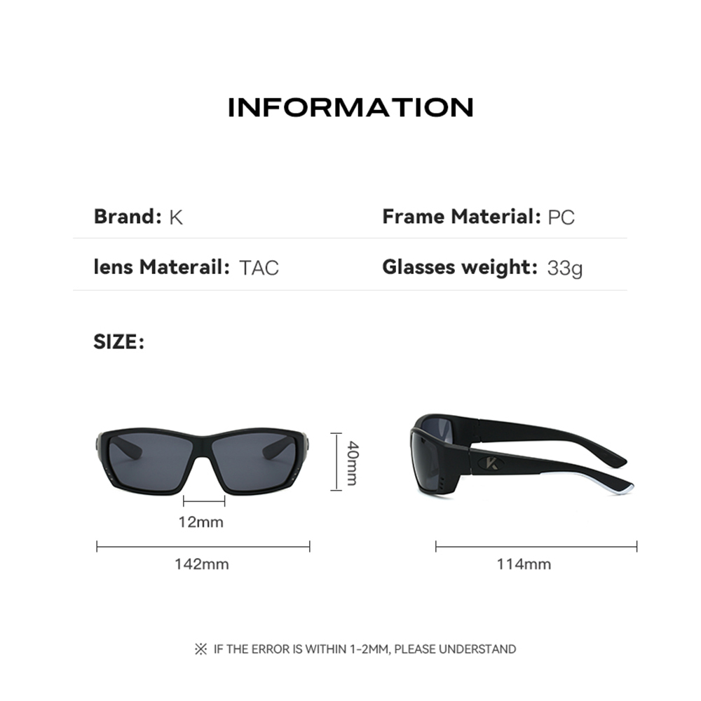 Lunettes de soleil polarisées pour hommes, protection complète, monture légère et confortable, lunettes de sport pour la conduite et la pêche