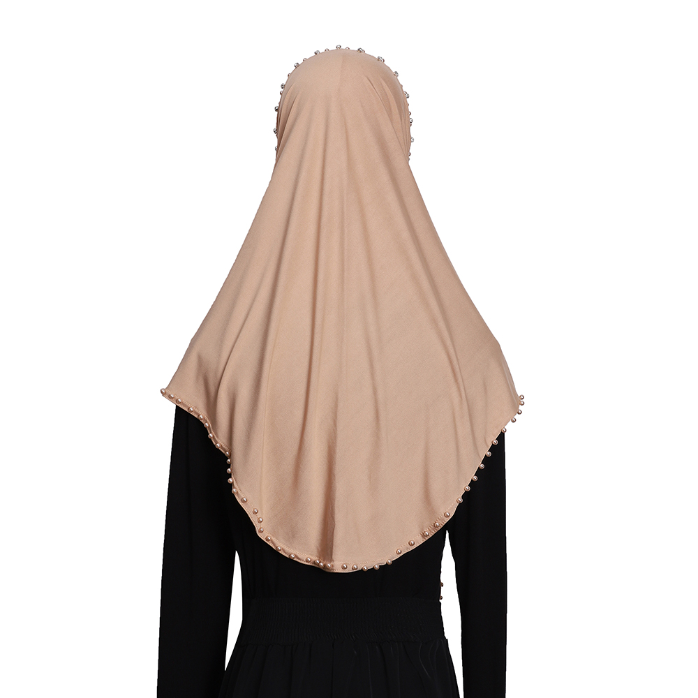 Hijab instantané une pièce pour femmes musulmanes, orné de strass et de perles, Khimar Jilbab, couvre-chef islamique pour la prière, facile à porter, hijabs modestes.