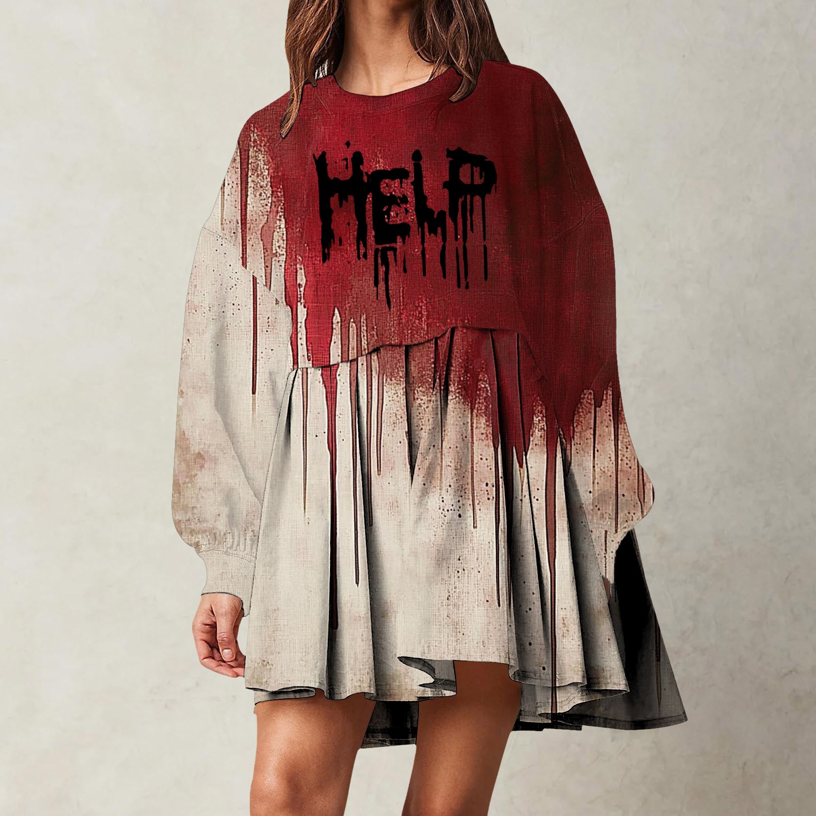 Robes décontractées pour adolescents, sweat-shirt surdimensionné pour femmes, manches longues, col rond, hauts pull, robes d'automne pour femmes, semi-formelles