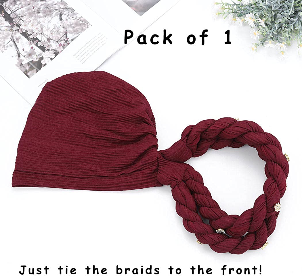 Double tresse diamants Halo Turban casquette dame Cancer chimio casquettes femme Bonnet Bonnet perte de cheveux couverture africaine bandeau