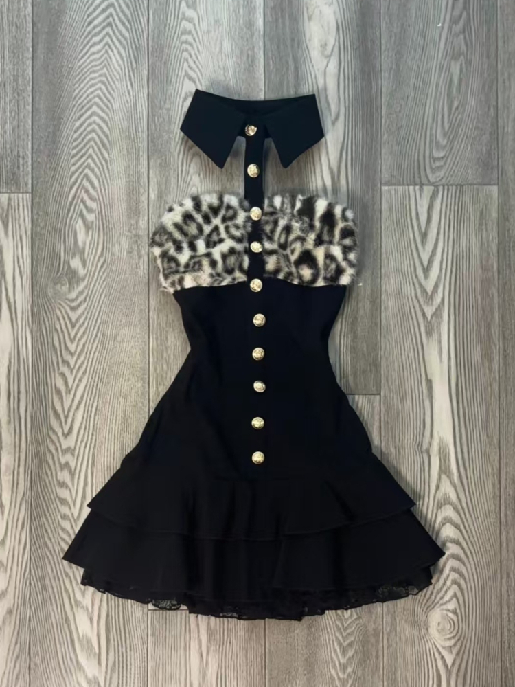 High Street – robe en Patchwork imprimé léopard pour filles, Sexy, gothique, Slim, noir, Design Y2k, robes courtes, vêtements Punk Vintage
