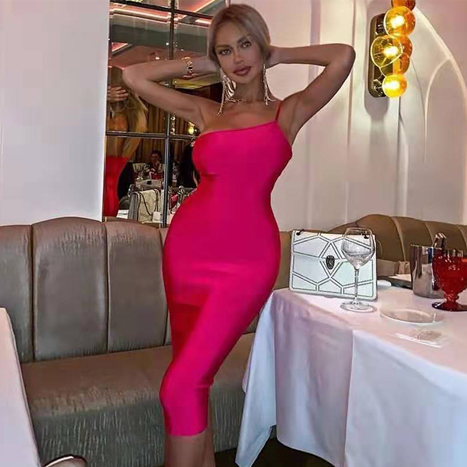 Robe à bandes pour femmes, asymétrique épaule dénudée, mi-longue, moulante, Sexy, élégante, tenues d'été, noir, blanc, Rose, rouge, robes de soirée, 2024