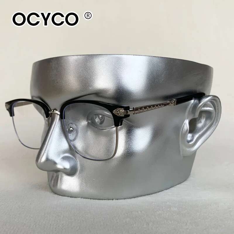 Lunettes de lecture unisexes élégantes à demi-monture en métal pour hommes et femmes, Protection des yeux, Anti-lumière bleue, lunettes d'affaires de haute qualité