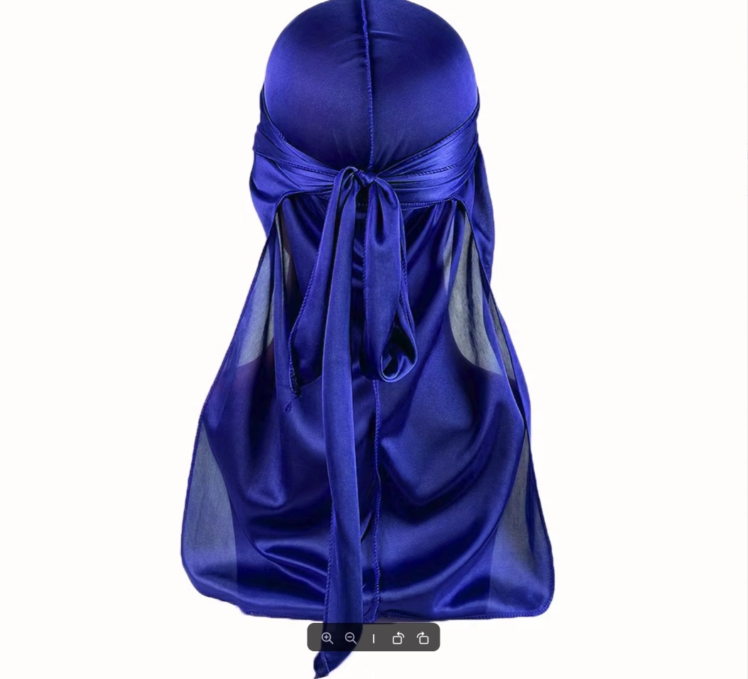 Bonnet Durag en soie pour hommes, Bandana soyeux Du Rag Doo Rag, casquette à longue queue ondulée