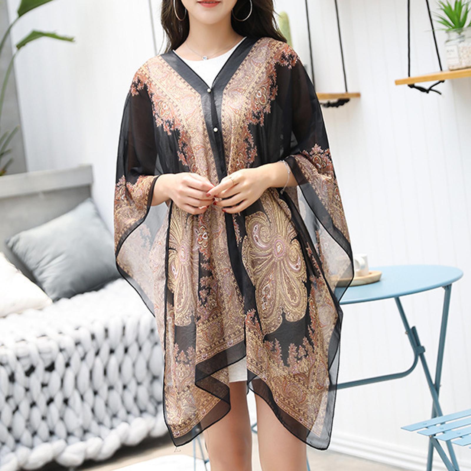 Châle de protection solaire pour femme, écharpe en soie de chiffon à motif cachemire, serviette de plage polyvalente à ourlet fendu, écharpe-muffler d'été en chiffon