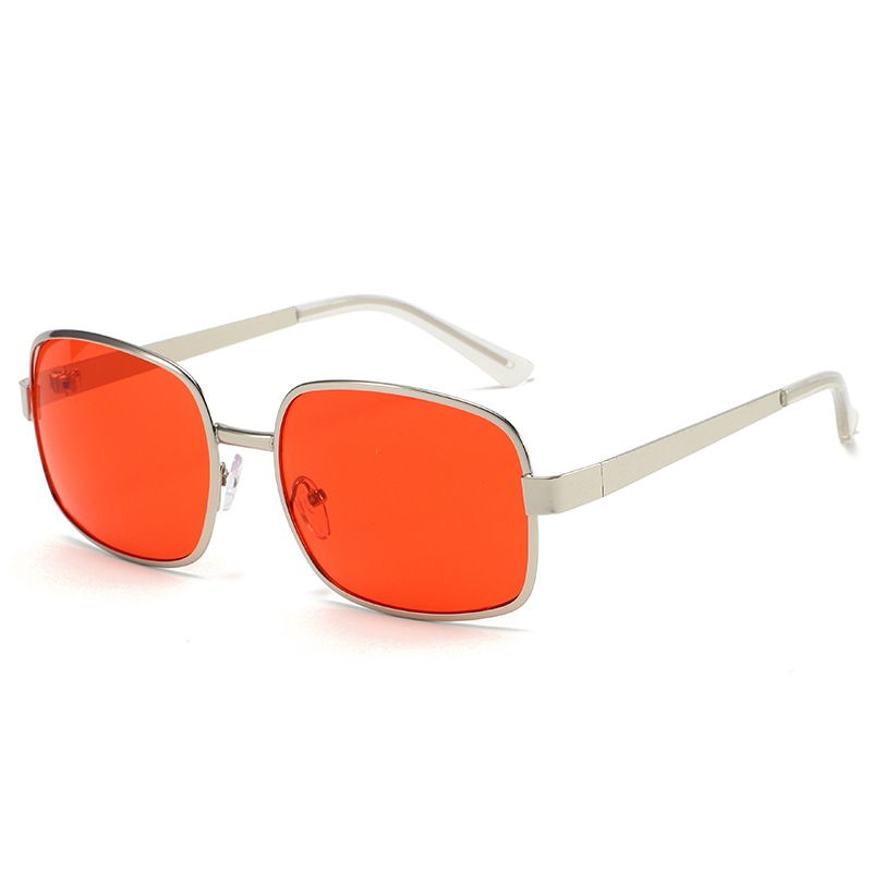 Lunettes de soleil européennes et américaines à grande monture en métal pour hommes et femmes avec protection solaire et montures carrées et rondes rétro 134