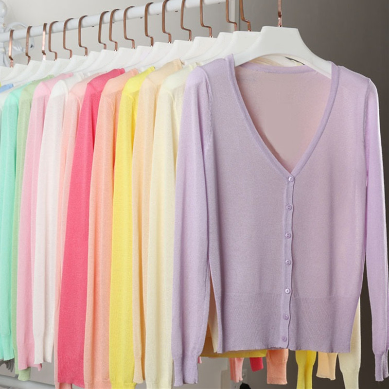 Cardigan femmes pull tricoté printemps automne été Protection solaire vêtements femme Cardigans femmes mince veste manteau dames hauts