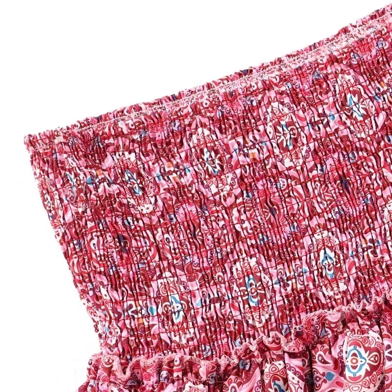 Mini jupes imprimées décontractées pour femmes, mode d'été, taille haute, à volants, jupes courtes plissées Y2K, 2024