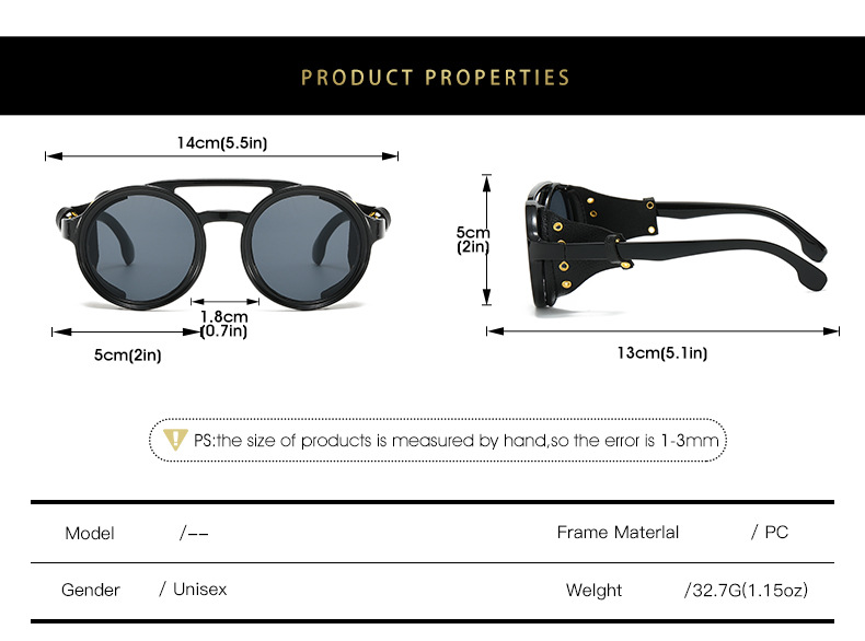 Lunettes de soleil rétro anti-UV pour hommes et femmes, lunettes rondes en cuir, lunettes vintage anti-vent, lunettes de sport d'extérieur, UV400