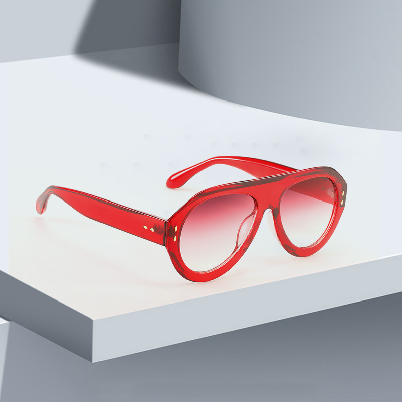Lunettes de soleil rondes dégradées rouges vintage pour femmes, lunettes de mode modernes, cadeau pour femmes, nouveau, 2025