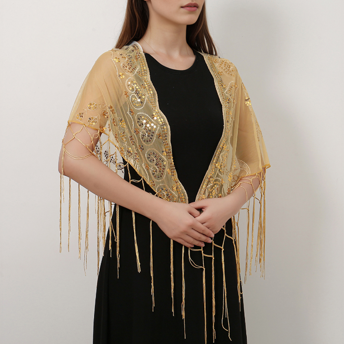 Robe de Soirée en Dentelle Pure pour Femme, Écharpe Triangulaire, Châle, Maille Creuse, Patients, Demoiselle d'Honneur, ixde Mariage, Capes