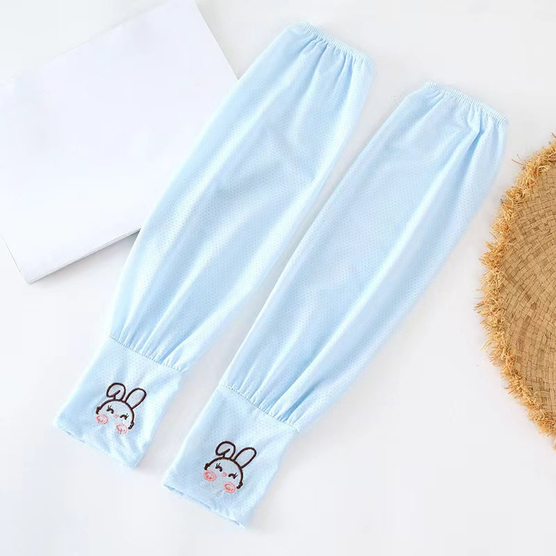Manches de protection solaire en soie glacée pour femmes, amples et surdimensionnées, pour l'été, avec motif lapin, pour la conduite et la protection des mains