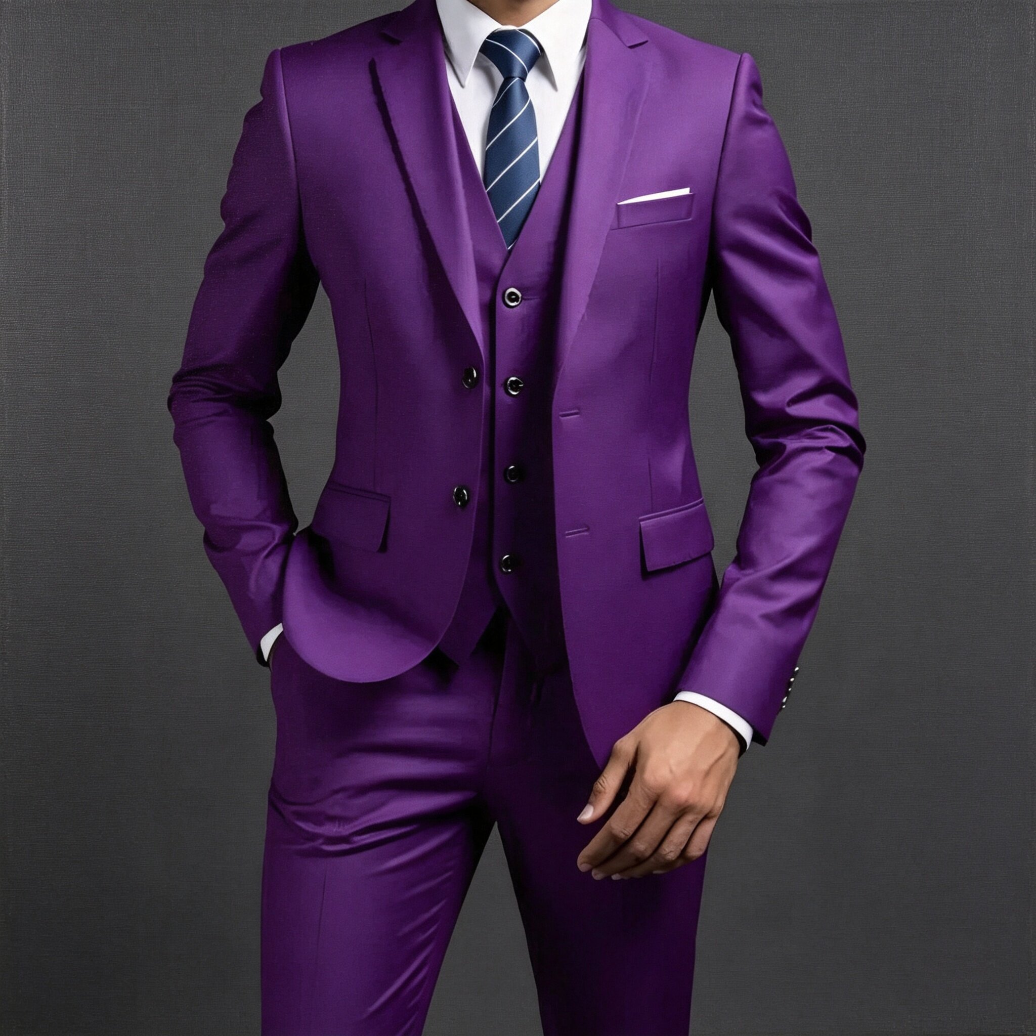Ensemble de costume d'affaires 3 pièces pour homme, couleur unie, de haute qualité, comprenant un blazer, un gilet et un pantalon, idéal pour mariage, banquet, tenue formelle de marié ou de témoin.