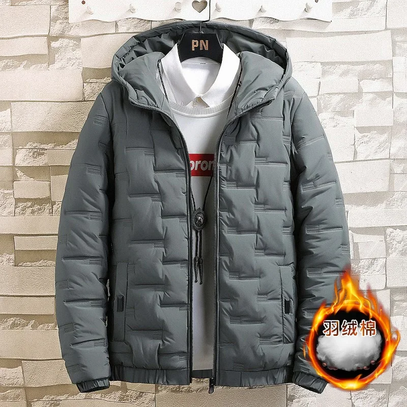 ChimParkas-Manteau à capuche en coton rembourré pour hommes, Veste d'extérieur chaude, Coupe-vent décontracté, Optique, Hiver