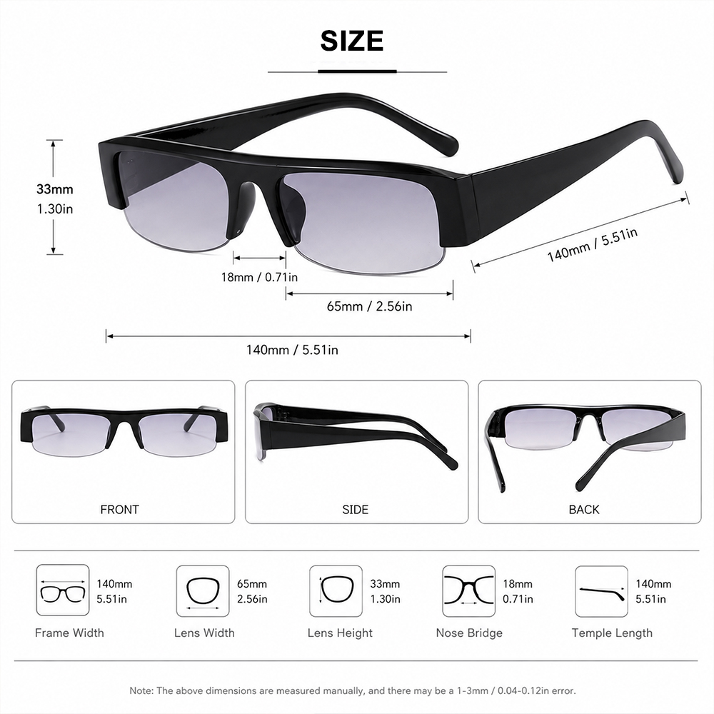 Lunettes de soleil demi-cerclées rectangulaires vintage de luxe pour femme, tendance, protection UV400, pour la conduite, mode streetwear