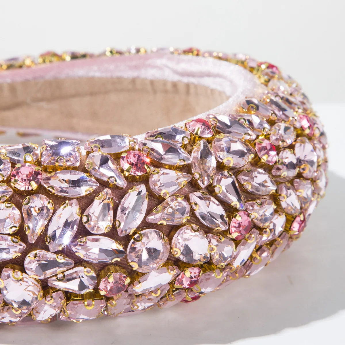 Bandeaux de luxe en perles de cristal pour femmes, large bandeau rembourré scintillant, cerceau de cheveux Baroque, bijoux de fête de bal, couvre-chef