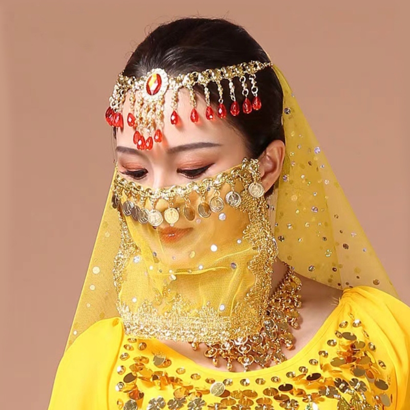 Femmes danse ventre face voile écharpe costume d'Halloween Cosplay Veil pour danse