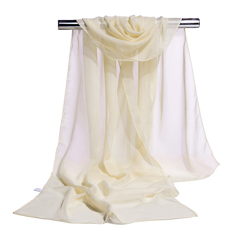 Robe de soirée de mariage pour femmes coréennes, écharpe en mousseline transparente, serviette de plage d'été, châle crème solaire, document solide, R22