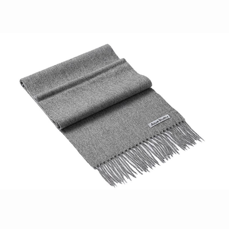 Écharpe en laine 100% unie pour femmes et hommes, écharpe chaude d'hiver, châle, écharpe en cachemire tendance pour femme, marque de luxe 2026
