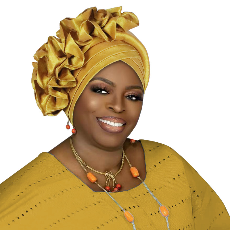 Turban à volants pour femmes africaines, couvre-chef féminin, cravate de sauna nigériane, équipement de sauna pour fête de mariage