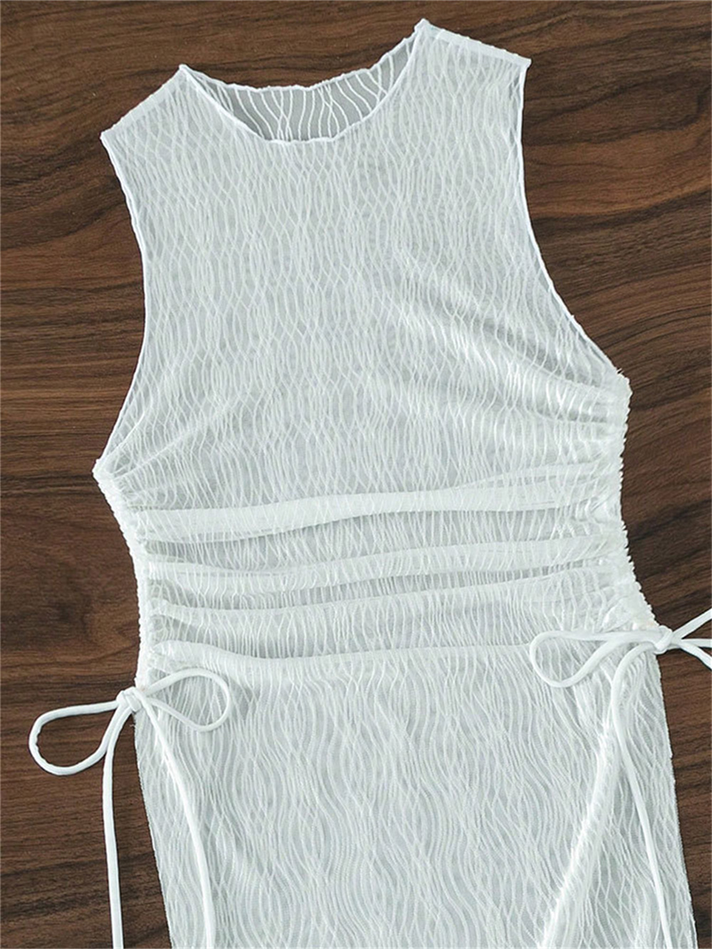 Robe de plage sexy en maille avec fente haute pour femme, couvertures transparentes, jacquard, bikini de proximité, tenue de vacances, maillots de bain