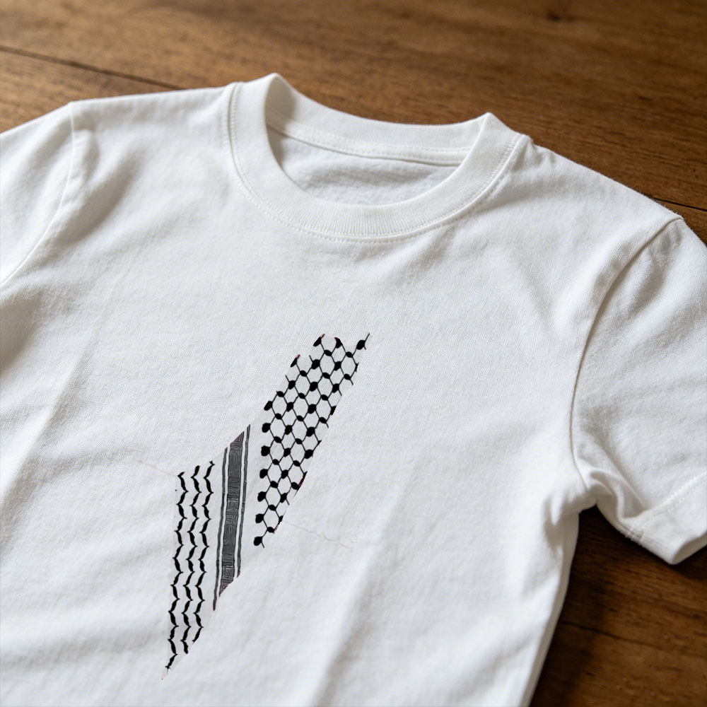 T-shirt en coton pour homme avec imprimé carte de la Palestine et calligraphie arabe, style Keffiyeh, héritage patriotique, décontracté, graphique, vêtements d'été pour homme