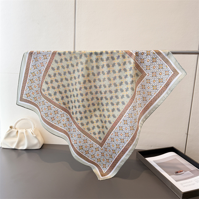 Nouvelles écharpes carrées imprimées 2026 en satin doux imitation soie pour femmes, bandanas de luxe, hijabs, foulards élégants, châles et étoles
