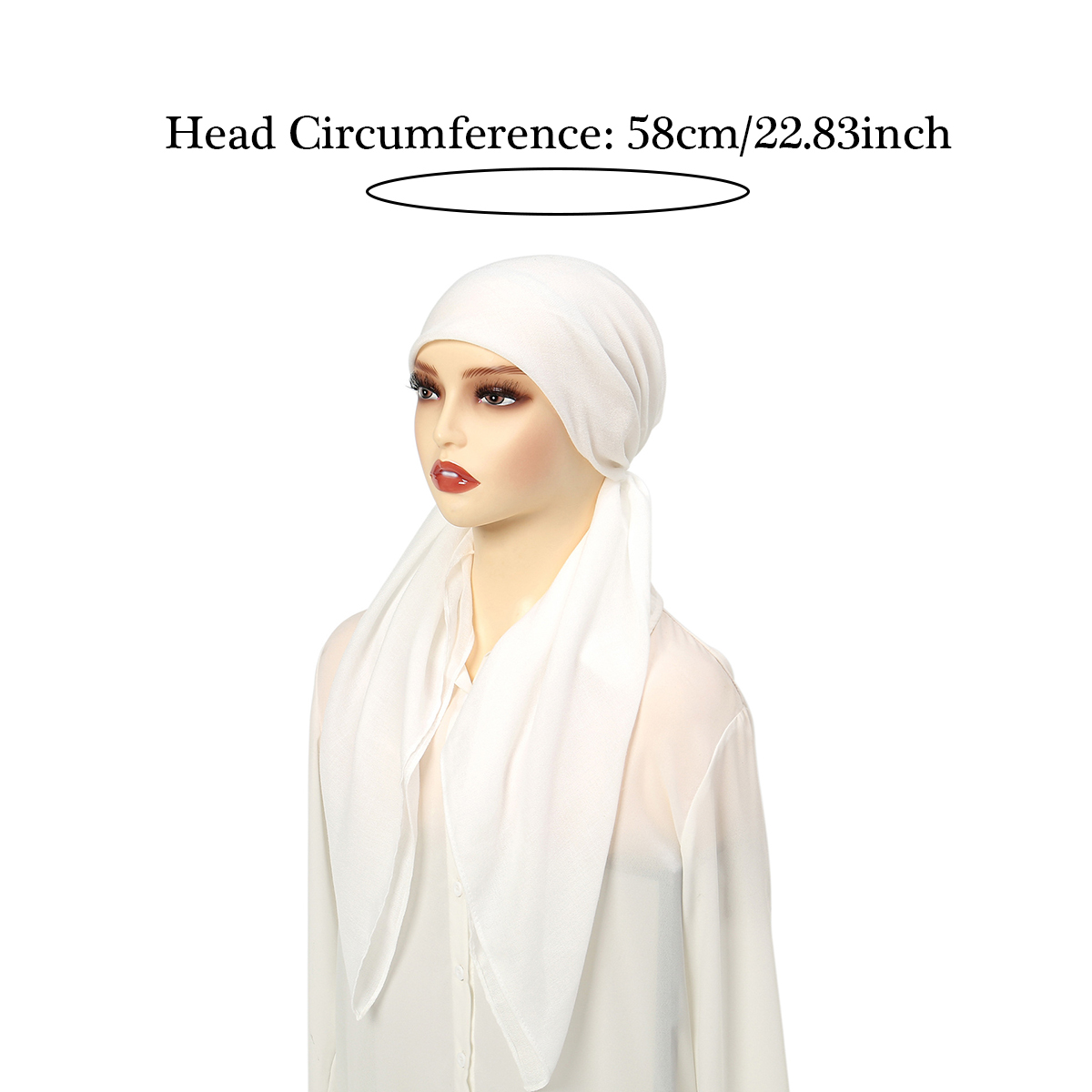 Hijab élastique doux pour femmes musulmanes, bonnet turban pour dames, écharpe à longue queue, chapeaux indiens, document solide, Ramadan