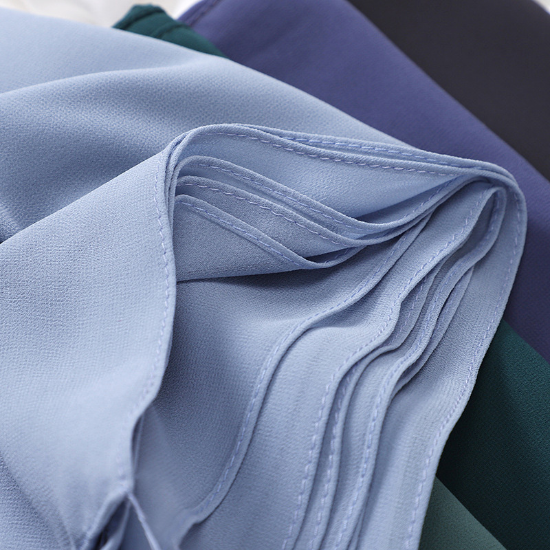 Foulard Hijabs en Mousseline de Soie pour Femme Musulmane, Écharpe de Haute Qualité, Solide, pour Document, Couvre-chef, Voile
