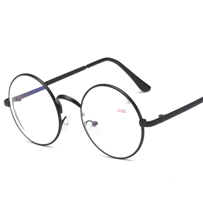 Lunettes rondes en métal pour myopie, monture dorée, avec degrés, pour femmes et hommes, Anti-lumière bleue, lunettes de Prescription à courte vue-1.0 -1.5 à-4.0