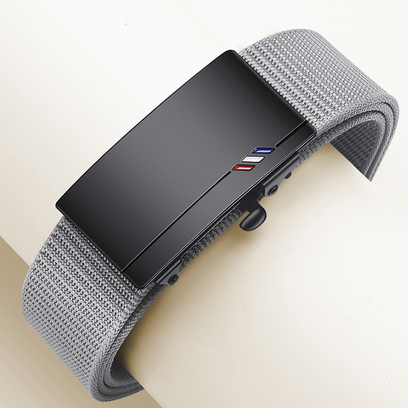 Ceinture en toile tissée pour hommes, 2 pièces, boucle automatique, ceinture décontractée, douce et polyvalente, accessoires de ceinture en jean