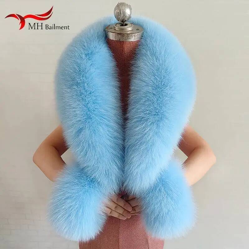 Ensemble écharpe et poignets en fourrure de renard naturelle d'hiver pour femmes, col en fourrure de veste, écharpes chaudes pour le cou authentiques, châle en fourrure de renard moelleux de luxe