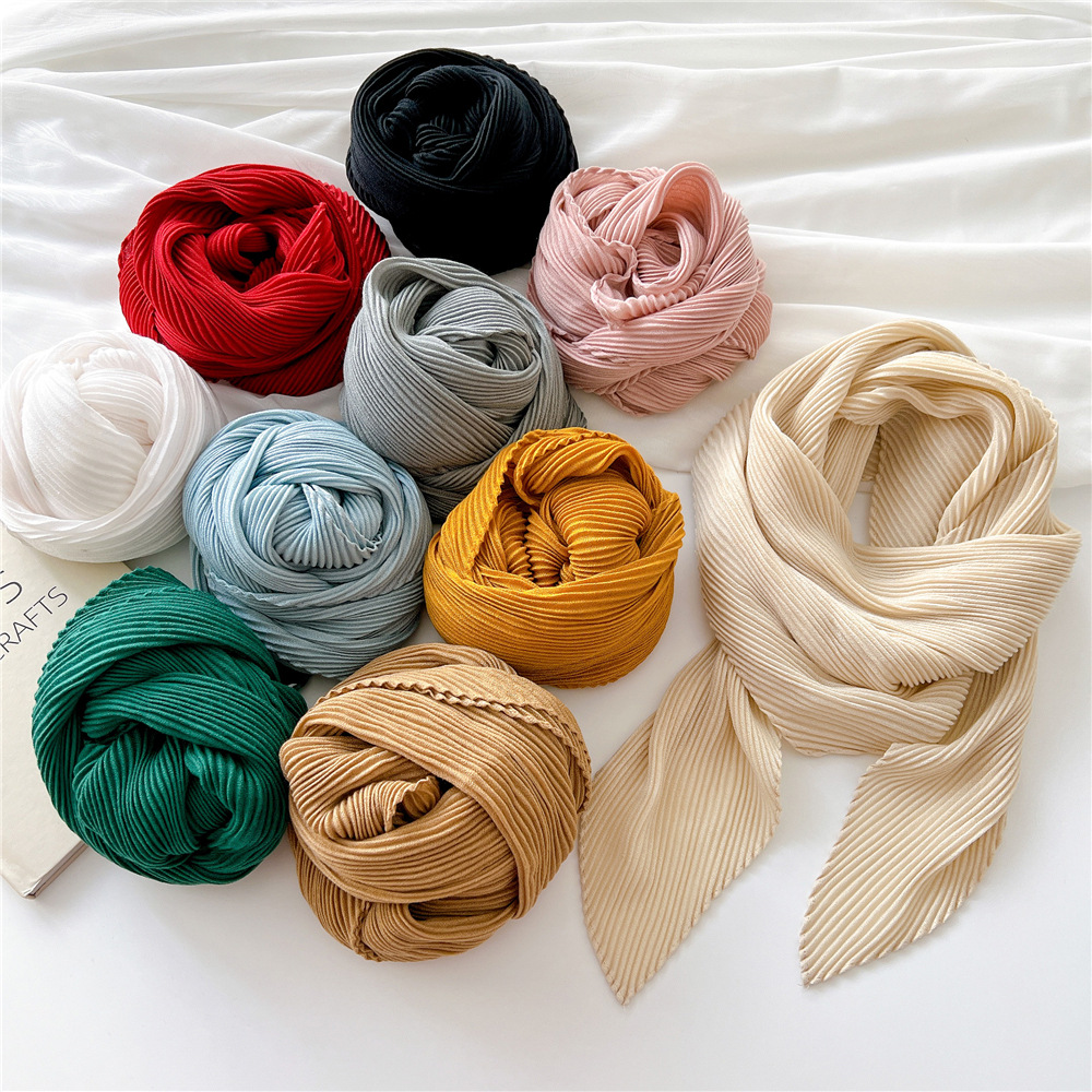 Foulard Hijab en Coton Doux pour Femme, Grand Bandana, Châle Carré de 90cm